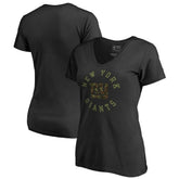 New York Giants Women's Camo Collection Liberty V-Neck T-Shirt - Black - NFL