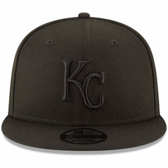 Kansas City Royals New Era Black on Black 9FIFTY Team Snapback Adjustable Hat Outlet