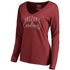 Arizona Cardinals Women's Graceful Long Sleeve V-Neck T-Shirt - Cardinal - NFL