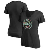 Atlanta Hawks Lovely V-Neck T-Shirt Black