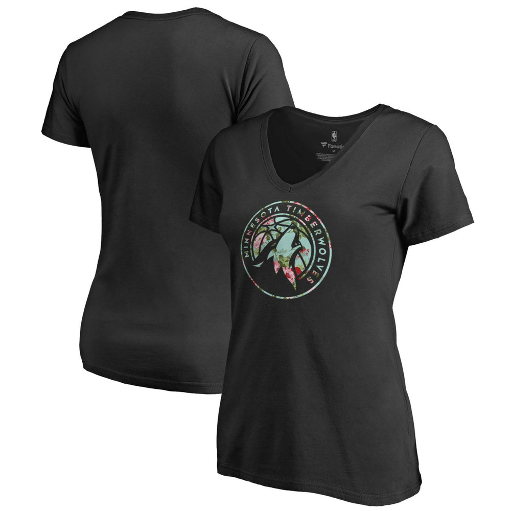 Minnesota Timberwolves Lovely V-Neck T-Shirt Black