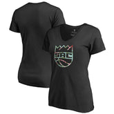 Sacramento Kings Lovely V-Neck T-Shirt Black
