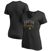 Boston Bruins Women's Graceful V-Neck T-Shirt - Black | NHL discount