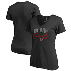 New Jersey Devils Women's Graceful V-Neck T-Shirt - Black | NHL online
