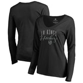 Los Angeles Kings Women's Graceful Long Sleeve V-Neck T-Shirt - Black | NHL sale