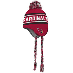 Arizona Cardinals Youth Jacquard Tassel Knit Hat with Pom - Cardinal/Black - NFL