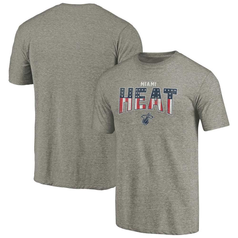 Miami Heat Freedom Tri-Blend T-Shirt Gray
