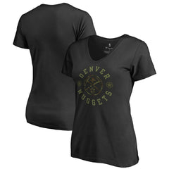 Denver Nuggets Women's Liberty Camo V-Neck T-Shirt Black