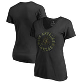 Los Angeles Lakers Women's Liberty V-Neck T-Shirt Black