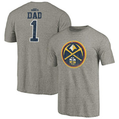 Denver Nuggets Greatest Dad Tri-Blend T-Shirt Gray