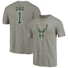 Milwaukee Bucks Greatest Dad Tri-Blend T-Shirt Gray