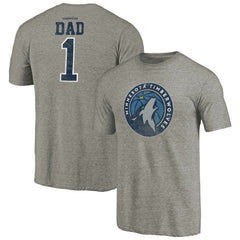 Minnesota Timberwolves Greatest Dad Tri-Blend T-Shirt Gray
