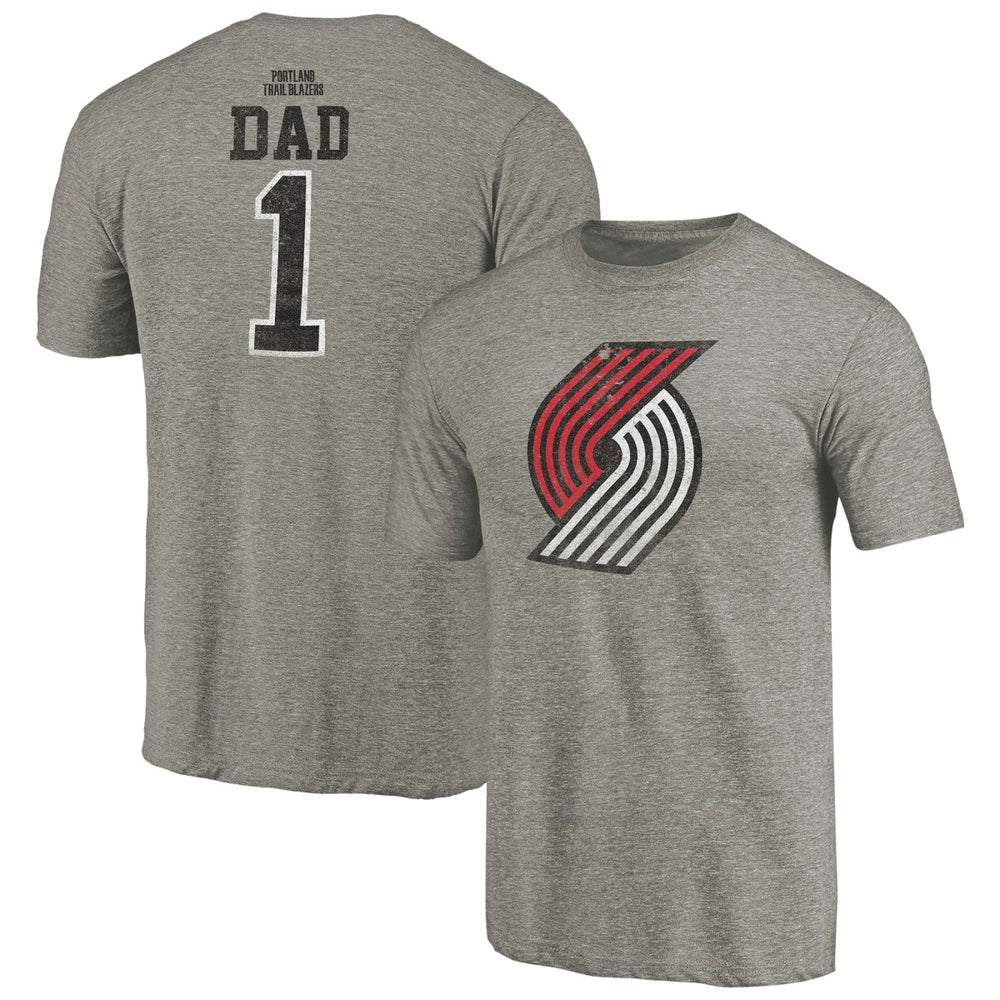 Portland Trail Blazers Greatest Dad Tri-Blend T-Shirt Gray