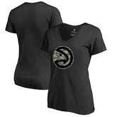 Atlanta Hawks Women's Cloak Camo V-Neck T-Shirt Black