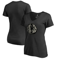 Dallas Mavericks Women's Cloak Camo V-Neck T-Shirt Black