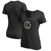 Detroit Pistons Women's Cloak Camo V-Neck T-Shirt Black