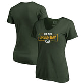 Green Bay Packers Women's We Are Icon V-Neck T-Shirt - Green - NFL