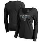 Los Angeles Kings Women's Iconic Collection We Are Long Sleeve V-Neck T-Shirt - Black | NHL discount