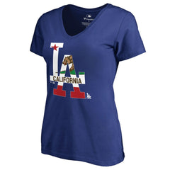 Los Angeles Dodgers Women's Hometown Collection Cali Flag T-Shirt Sale
