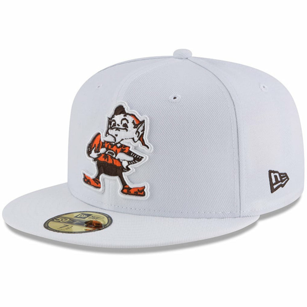 Cleveland Browns New Era Throwback Logo Omaha 59FIFTY Fitted Hat - White - NFL