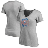 Philadelphia 76ers Women's Hometown Collection Unite V-Neck T-Shirt Heather Gray
