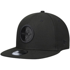 Pittsburgh Steelers New Era Black On Black 9FIFTY Adjustable Hat - Black - NFL
