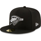 New Era Oklahoma City Thunder Black & White Logo 59FIFTY Fitted Hat Black