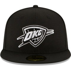 New Era Oklahoma City Thunder Black & White Logo 59FIFTY Fitted Hat Black