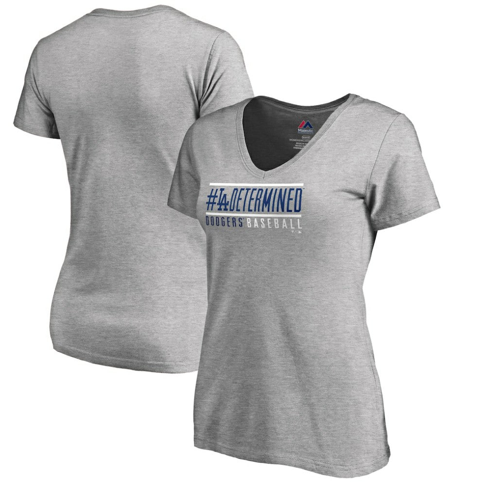 Los Angeles Dodgers Women's Hometown Collection Determined V-Neck T-Shirt Sale