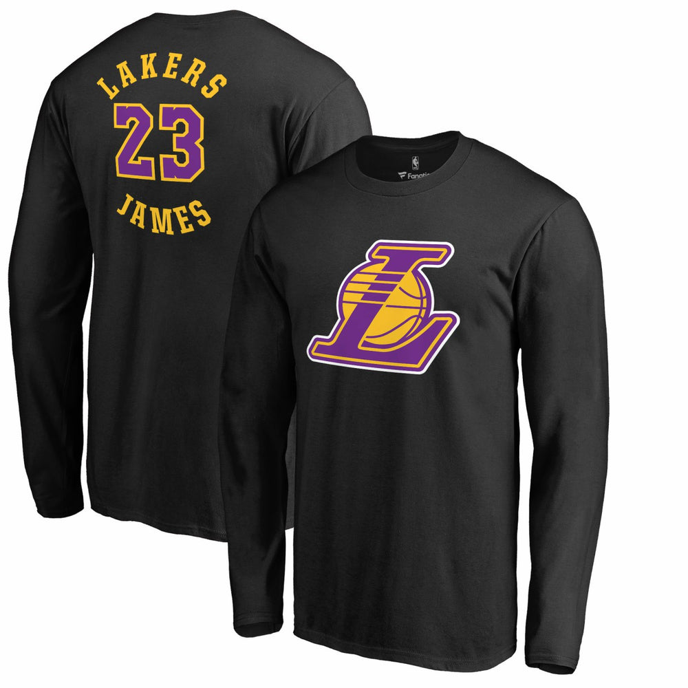 LeBron James Los Angeles Lakers Round About Name & Number Long Sleeve T-Shirt Black