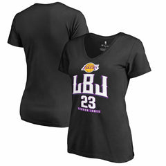 LeBron James Los Angeles Lakers Women's Hometown Collection LBJ V-Neck T-Shirt Black