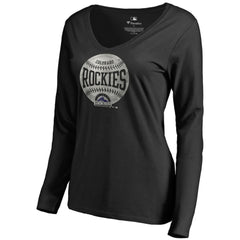 Colorado Rockies Women's Cooperstown Collection Slider Long Sleeve V-Neck T-Shirt Discount