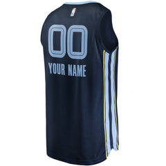 Fanatics Memphis Grizzlies Fast Break Custom Replica Jersey Navy Icon Edition