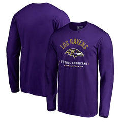 Baltimore Ravens Futbol Americano Long Sleeve T-Shirt - Purple - NFL
