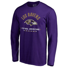 Baltimore Ravens Futbol Americano Long Sleeve T-Shirt - Purple - NFL
