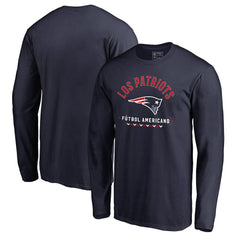 New England Patriots Futbol Americano Long Sleeve T-Shirt - Navy - NFL