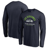 Seattle Seahawks Futbol Americano Long Sleeve T-Shirt - College Navy - NFL