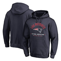 New England Patriots Futbol Americano Pullover Hoodie - Navy - NFL