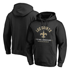 New Orleans Saints Futbol Americano Pullover Hoodie - Black - NFL