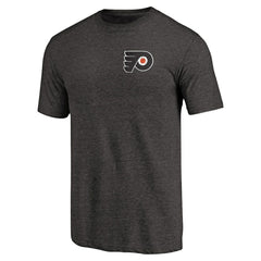 Philadelphia Flyers Primary Logo Left Chest Distressed Tri-Blend T-Shirt - Black | NHL online