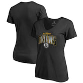 Boston Bruins Women's Arch Smoke V-Neck T-Shirt - Black | NHL near me