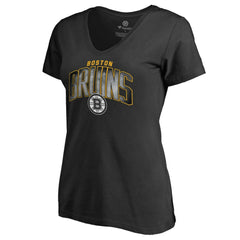 Boston Bruins Women's Arch Smoke V-Neck T-Shirt - Black | NHL near me