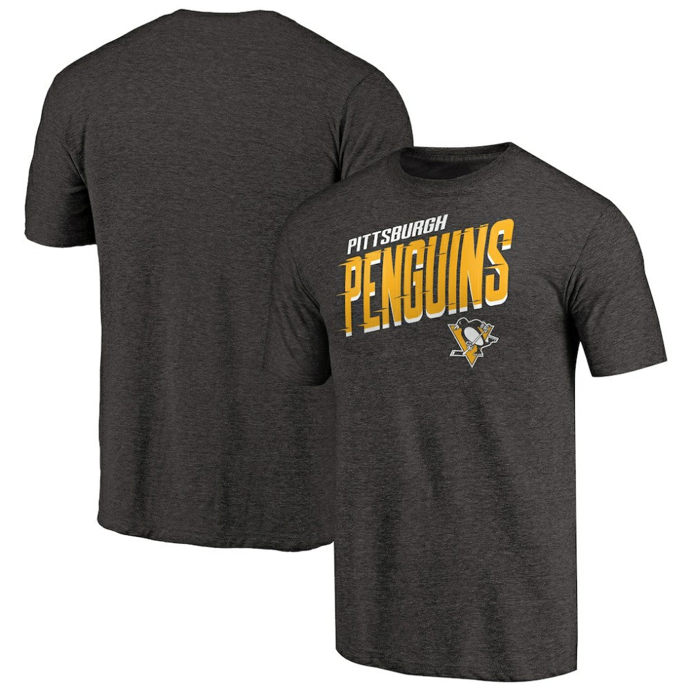 Pittsburgh Penguins Slant Strike Tri-Blend T-Shirt - Black | NHL sale