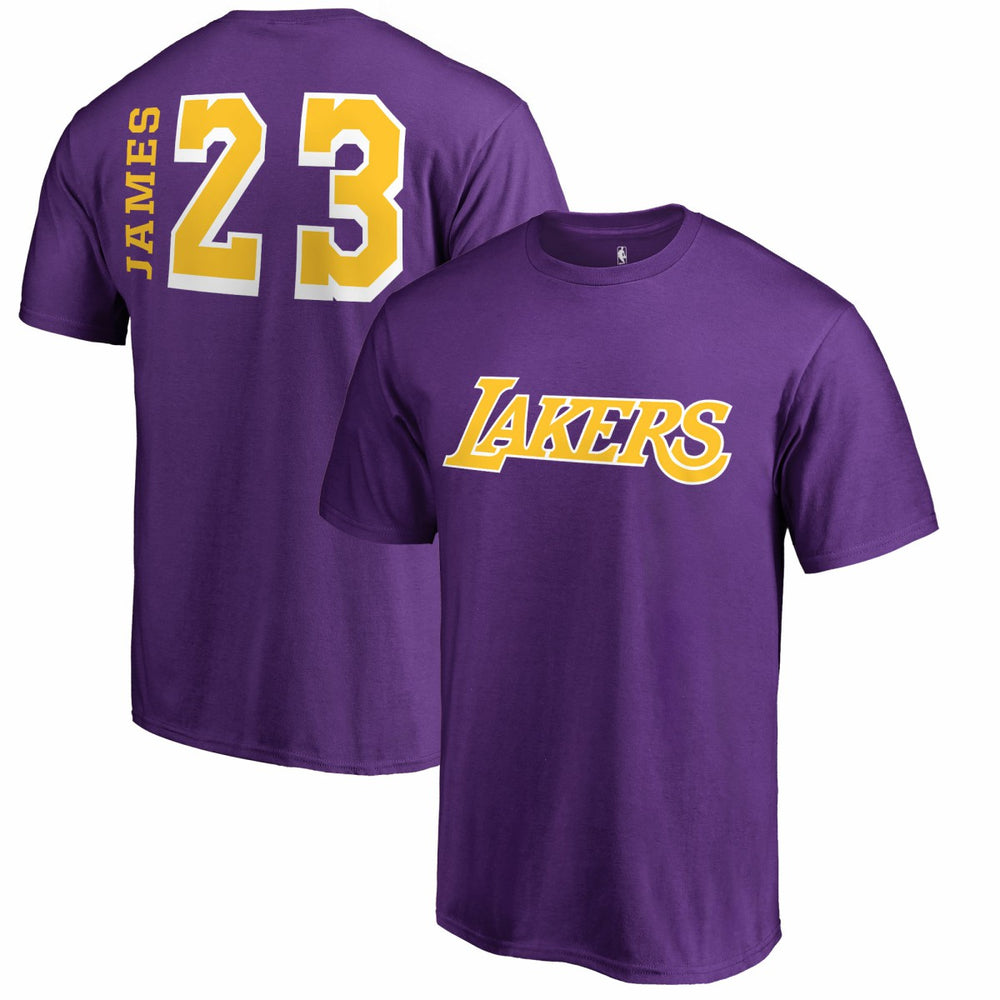 LeBron James Los Angeles Lakers Sidesweep Name & Number T-Shirt Purple