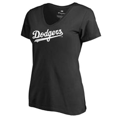 Los Angeles Dodgers Women's Team Wordmark V-Neck T-Shirt Sale