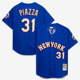 Mike Piazza New York Mets Mitchell & Ness Cooperstown Collection Mesh Batting Practice Button-Up Jersey for sale