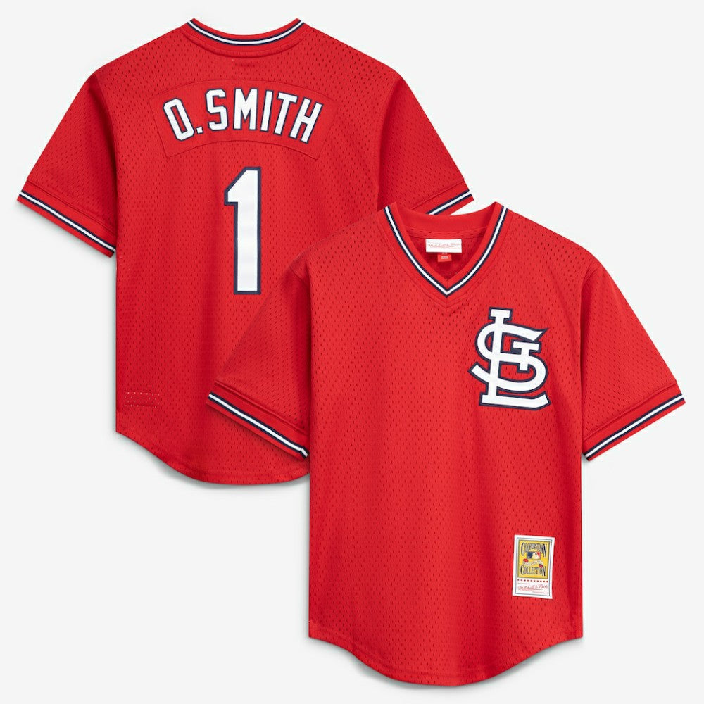 Ozzie Smith St. Louis Cardinals Mitchell & Ness Youth Cooperstown Collection Mesh Batting Practice Jersey Sale