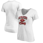 San Francisco 49ers Women's Artifact V-Neck T-Shirt - White - NFL