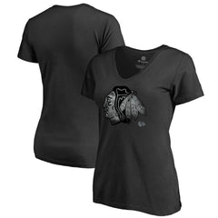 Chicago Blackhawks Women's Core Smoke V-Neck T-Shirt - Black | NHL near me