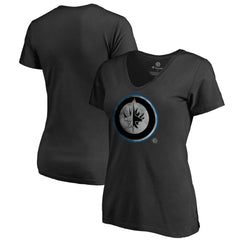Winnipeg Jets Women's Core Smoke V-Neck T-Shirt - Black | NHL Lifestyle